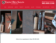 Tablet Screenshot of lionsdensalon.com